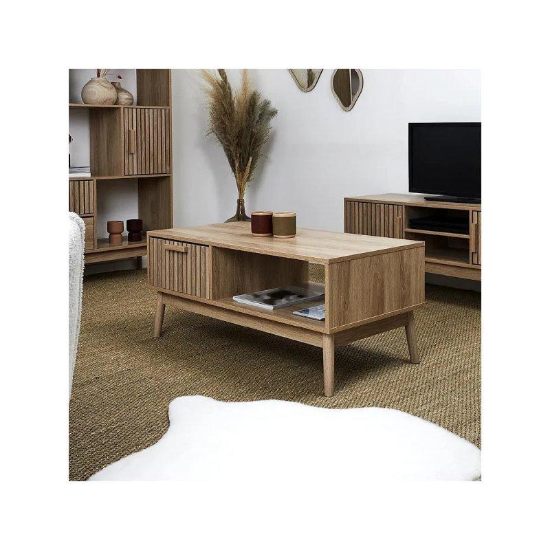 Pajan Endüstriyel Ahşap Orta Sehpa 100x50 cm Çekmeceli - 102423