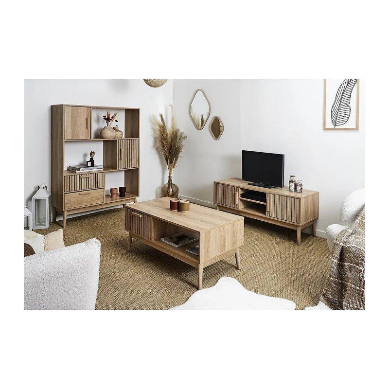 Pajan Endüstriyel Ahşap Orta Sehpa 100x50 cm Çekmeceli - 102423