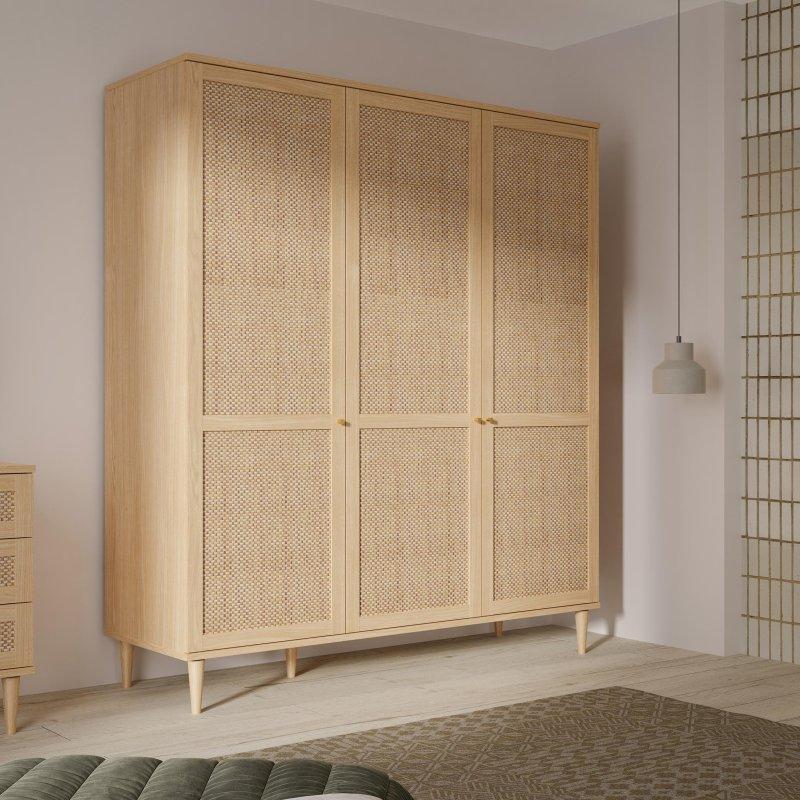 Pekino Doğal Ahşap 3 Kapılı Gardrop 165x208 cm - 90661