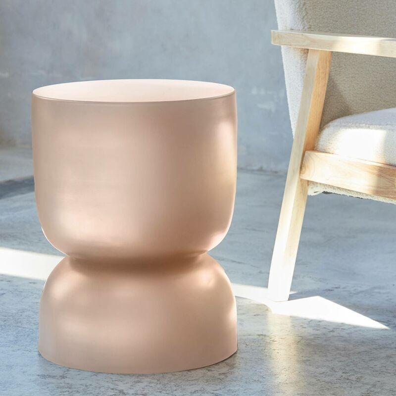 Pembe Metal Minimalist Gold Yan Sehpa-32x42 cm - 111752