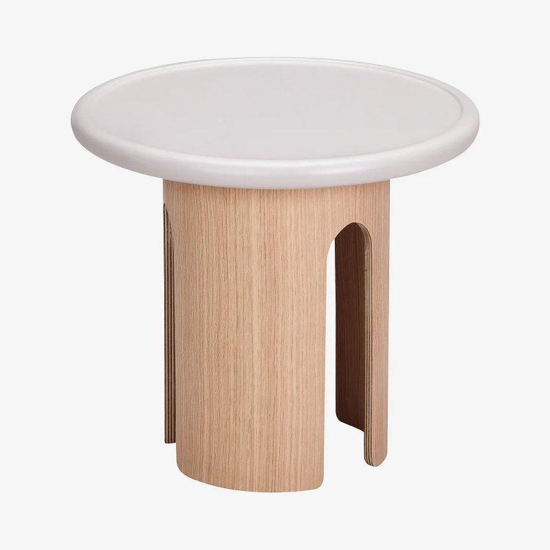 Pimoda Krem Mat Yuvarlak Orta Sehpa 50 cm - 103758