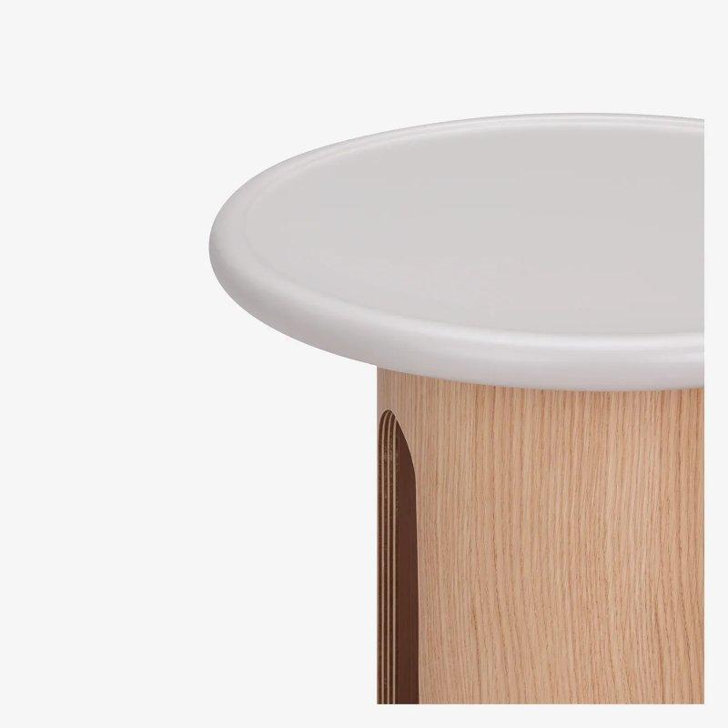 Pimoda Krem Mat Yuvarlak Orta Sehpa 50 cm - 103758