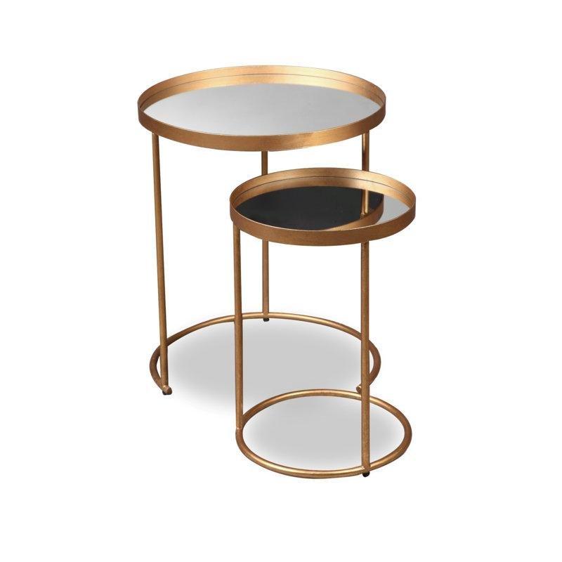 Pirinç Gold Zigon Sehpa Aynalı Cam 51 cm - 108520