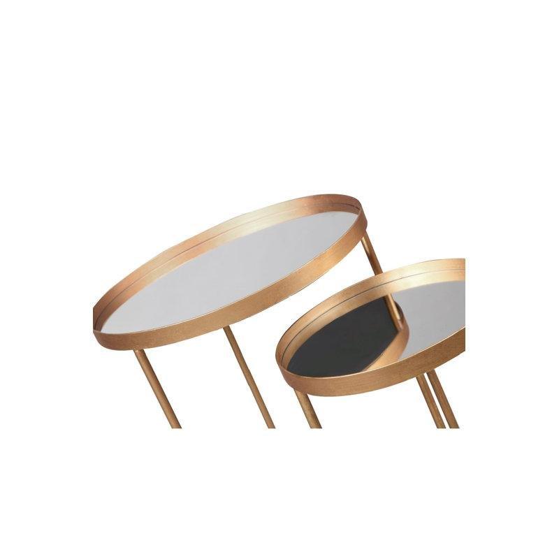 Pirinç Gold Zigon Sehpa Aynalı Cam 51 cm - 108520