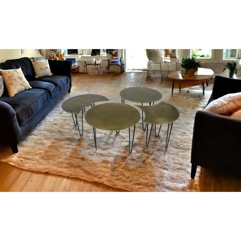 Pirinç Orta Sehpa Yuvarlak 61 cm (4 Adet) - 104722