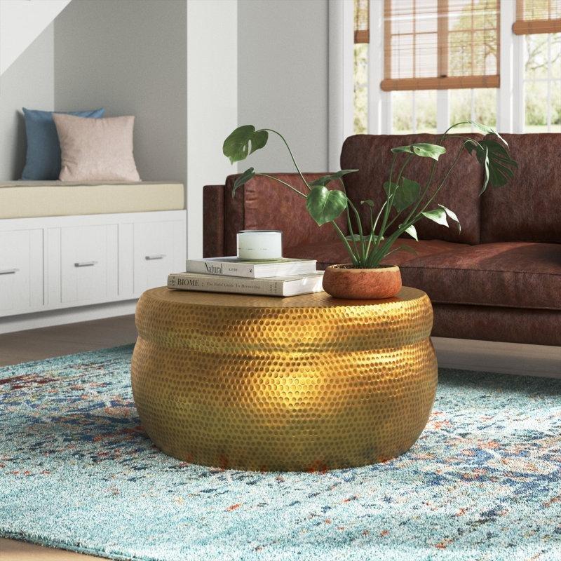 Pirinç Orta Sehpa Yuvarlak 81 cm Çapında Aluminyum - 104746