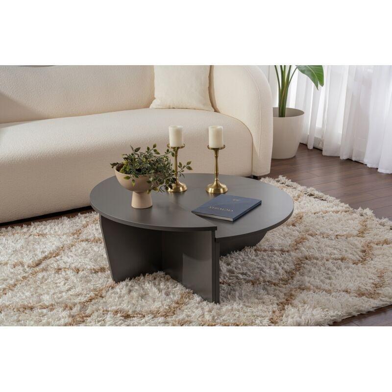 Podium Endüstriyel Ahşap Orta Sehpa 90x60 cm Antrasit - 103630