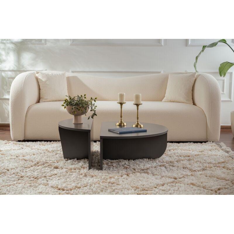 Podium Endüstriyel Ahşap Orta Sehpa 90x60 cm Antrasit - 103630