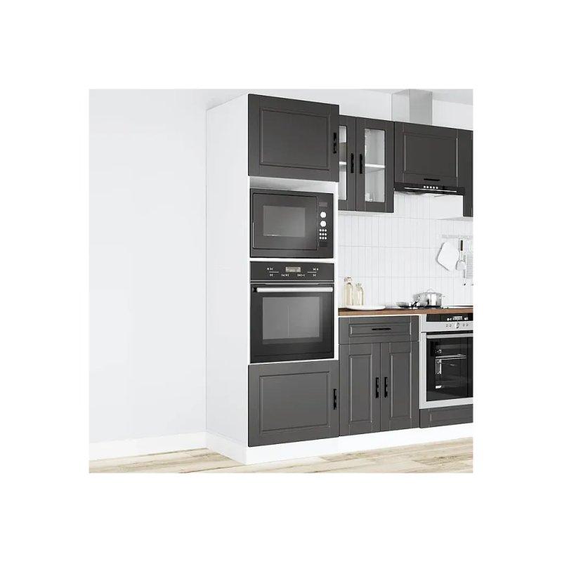 Porto Siyah Endüstriyel Ahşap Fırın Dolabı 60x57x207 cm - 100575