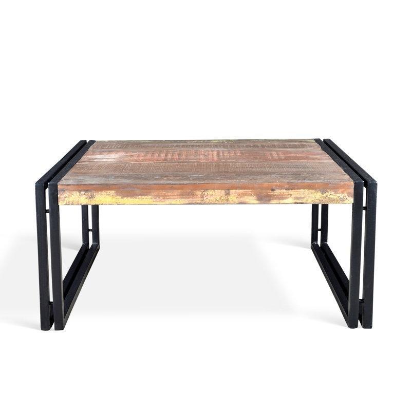 Reclaimed Ahşap Üstü Ferforje Orta Sehpa 89x89 cm - 104278