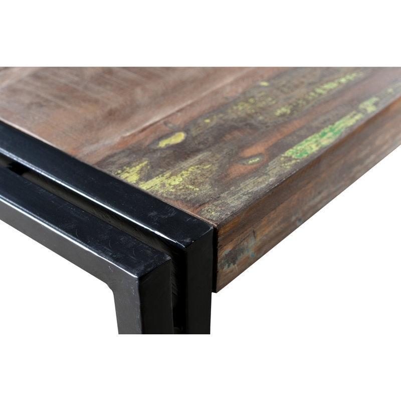 Reclaimed Ahşap Üstü Ferforje Orta Sehpa 89x89 cm - 104278