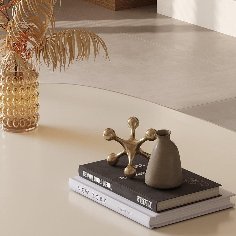 Rudina Modern İç İçe Geçen Oval Endüstriyel Ahşap Orta Sehpa Seti - 175 cm - 104515
