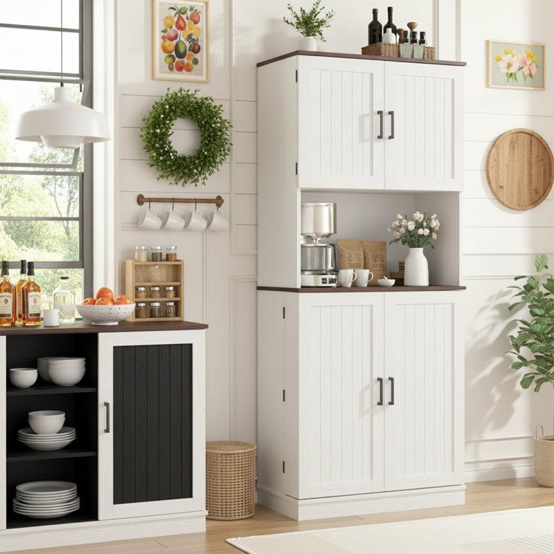 Rustik Beyaz MDF Çok Amaçlı Dolap 180x77x40 cm - 92959