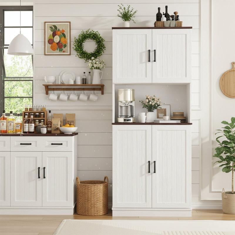 Rustik Beyaz MDF Çok Amaçlı Dolap 180x77x40 cm - 92959