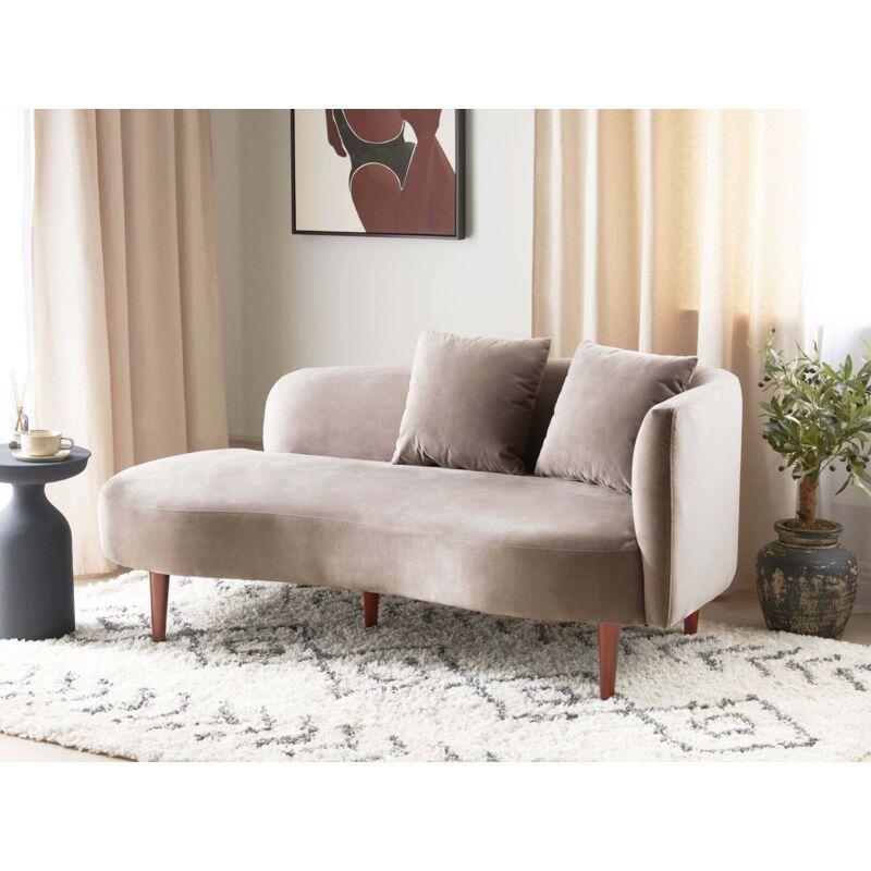Sağ Kollu Taupe Kadife Dinlenme Koltuğu 168x74x75 cm - 108984