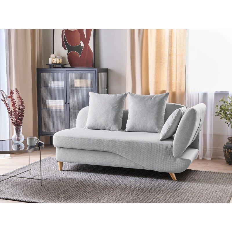 Sağ Köşe Dinlenme Koltuğu Saklama Bölmeli Açık Gri-155x69x76 cm - 109844