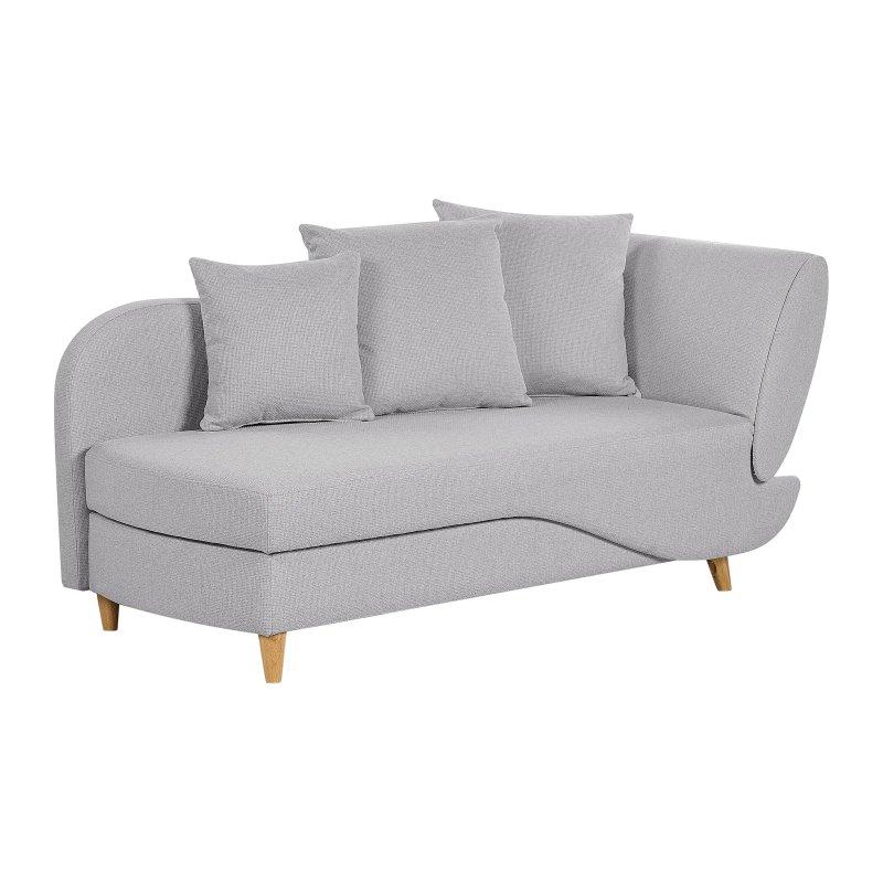 Sağ Köşe Dinlenme Koltuğu Saklama Bölmeli Açık Gri-155x69x76 cm - 109844