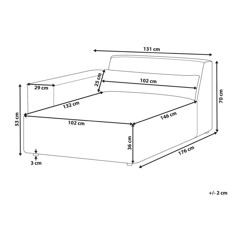 Sağ Yön Dinlenme Koltuğu Kumaş Gri-102x176x70 cm - 110003