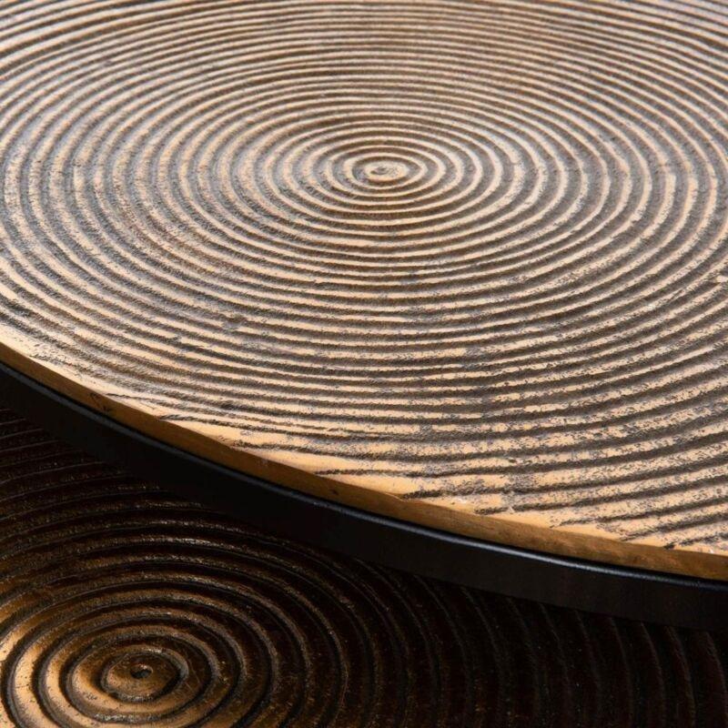 Sarı Alüminyum Yuvarlak Zigon Sehpa 50x50x40 cm - 107037