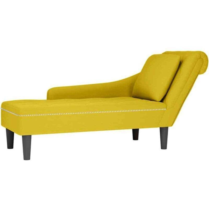 Sarı Kadife Sağ Kollu Dinlenme Koltuğu 145 x 56 x 70 cm - 108933