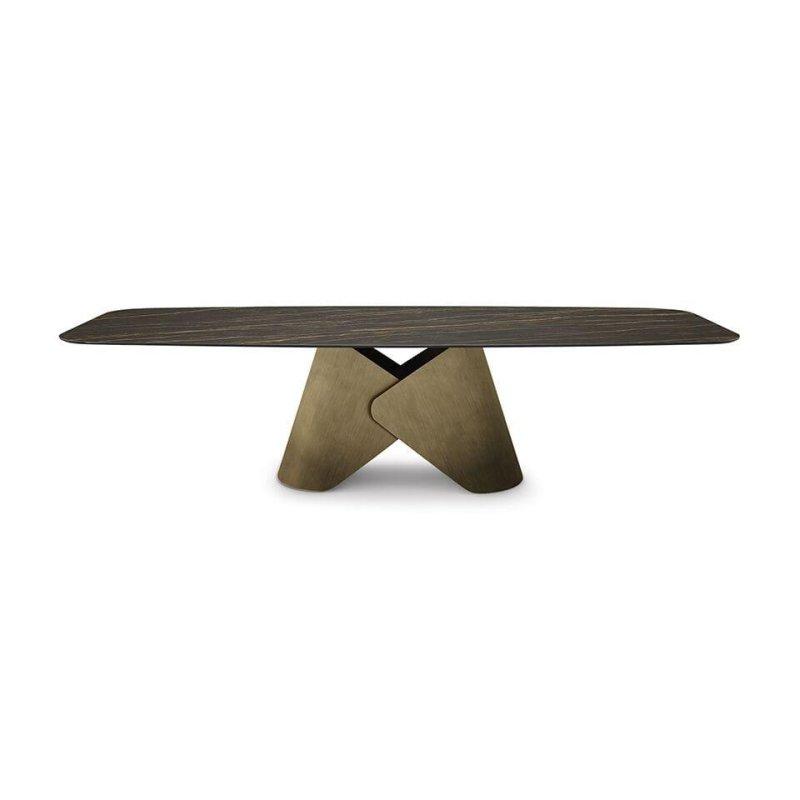 Scott Seramik Masa 240x120 cm Bronz Tabanlı Mermer Desenli - 89002