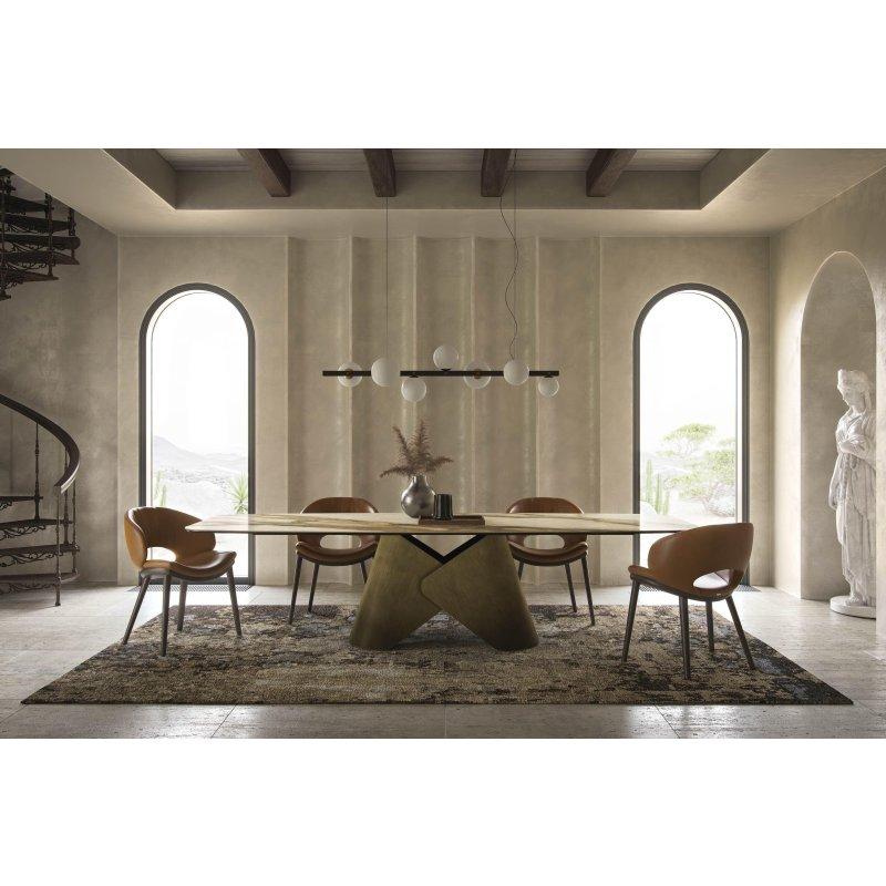 Scott Seramik Masa 240x120 cm Bronz Tabanlı Mermer Desenli - 89002