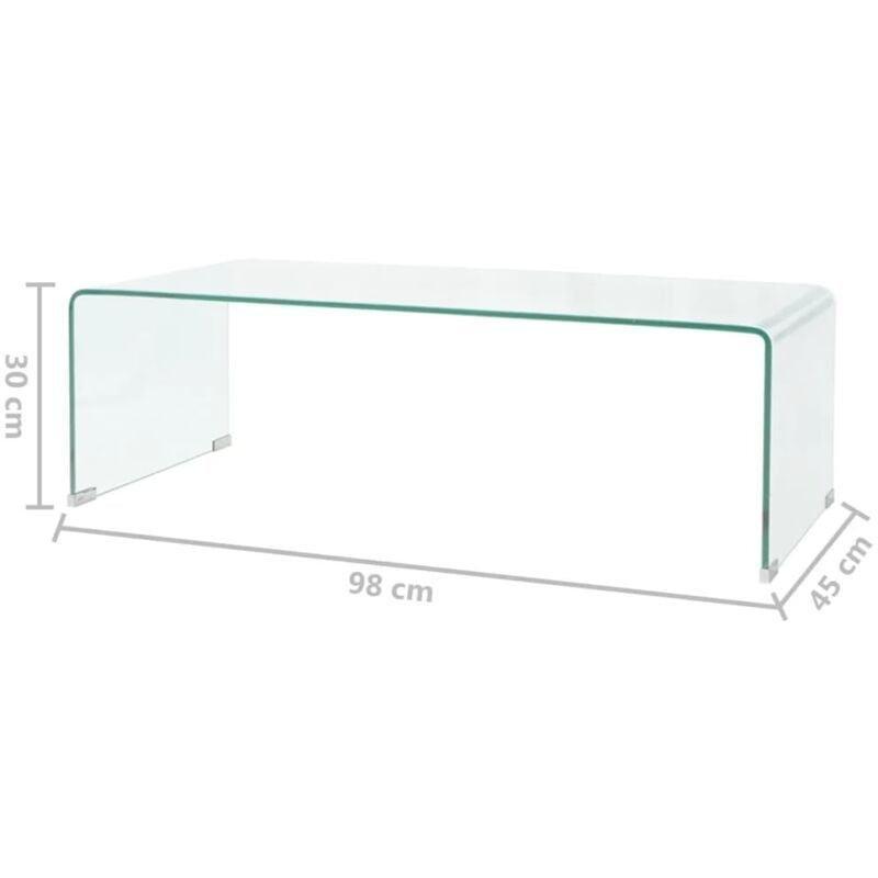 Şeffaf Cam Orta Sehpa 98x45x30 cm - 103254