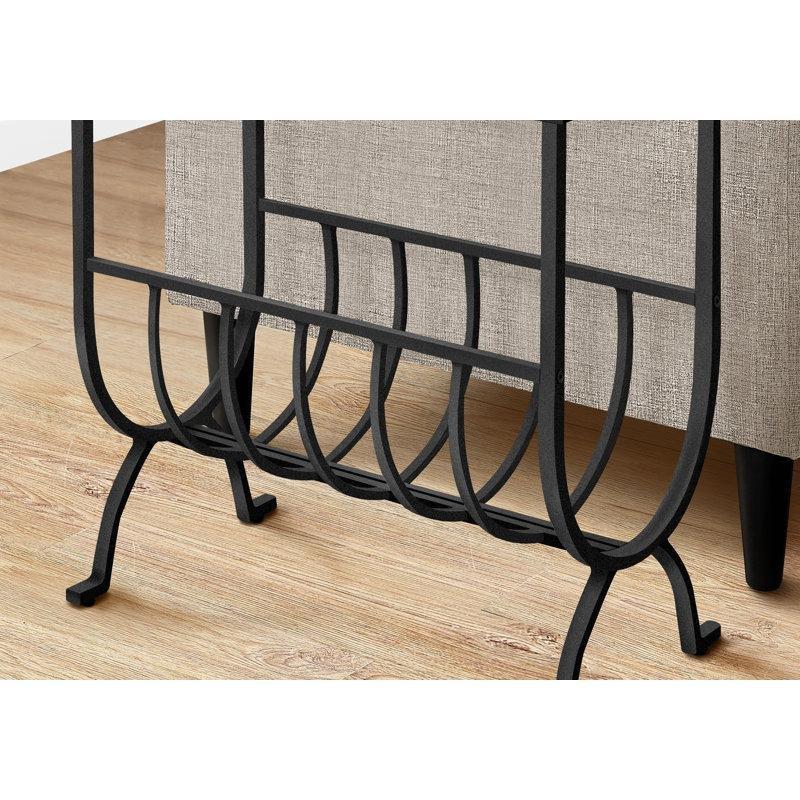 Şeffaf Cam Raflı Gazetelik Yan Sehpa-47x30x56 cm - 112923