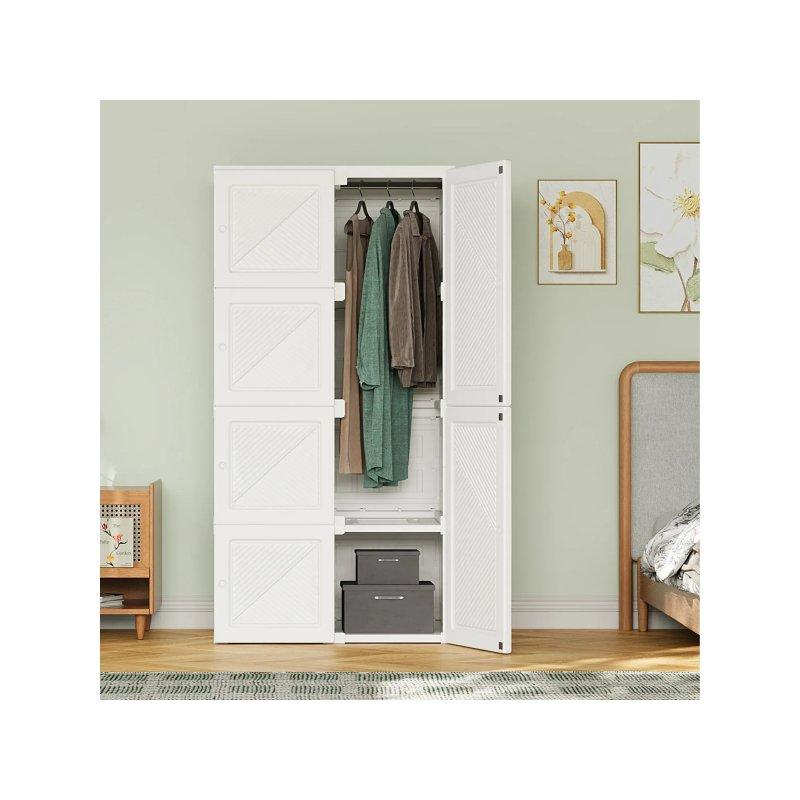 Şeffaf Camlı 6 Kapılı Gardrop Plastik 69x136x50 cm - 90178
