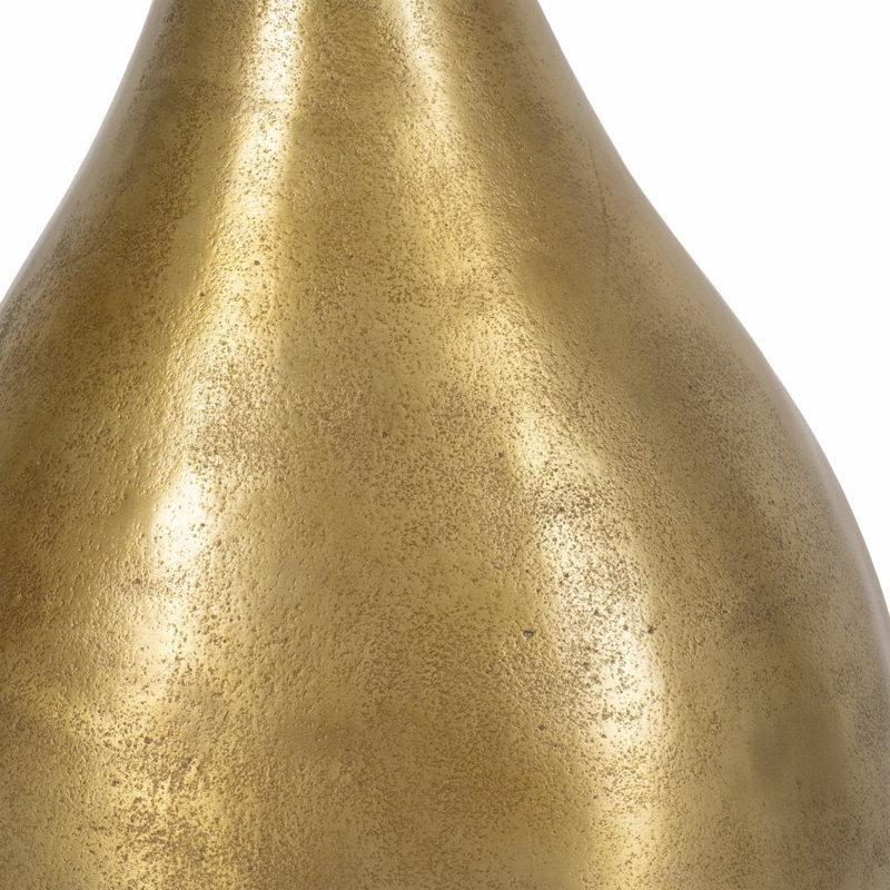 Şeffaf Camlı Gold Metal Ayaklı Yuvarlak Pirinç Zigon Sehpa 61x48x48 cm - 108511