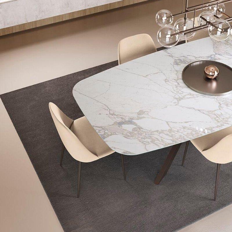Seramik Masa 160x90 cm Siyah Metal Ayaklı - 89182