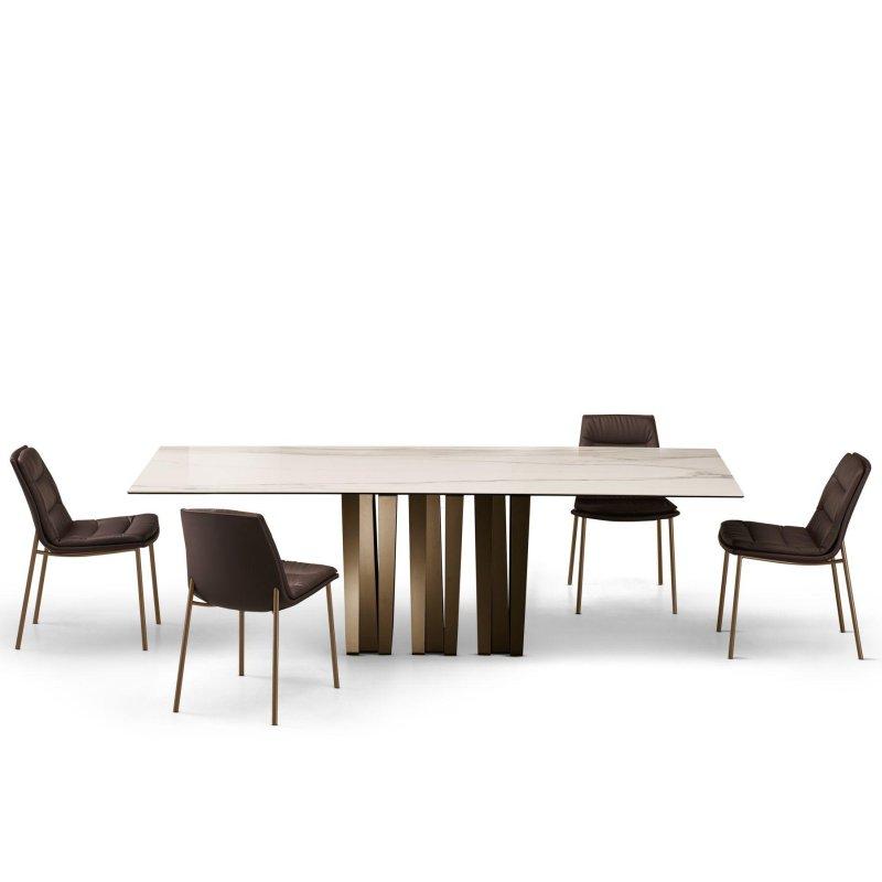 Seramik Masa 180x90 cm Siyah Üst ve Metal Taban - 89386