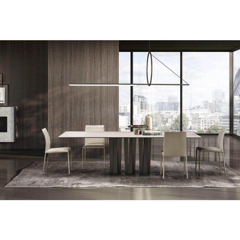 Seramik Masa 180x90 cm Siyah Üst ve Metal Taban - 89386