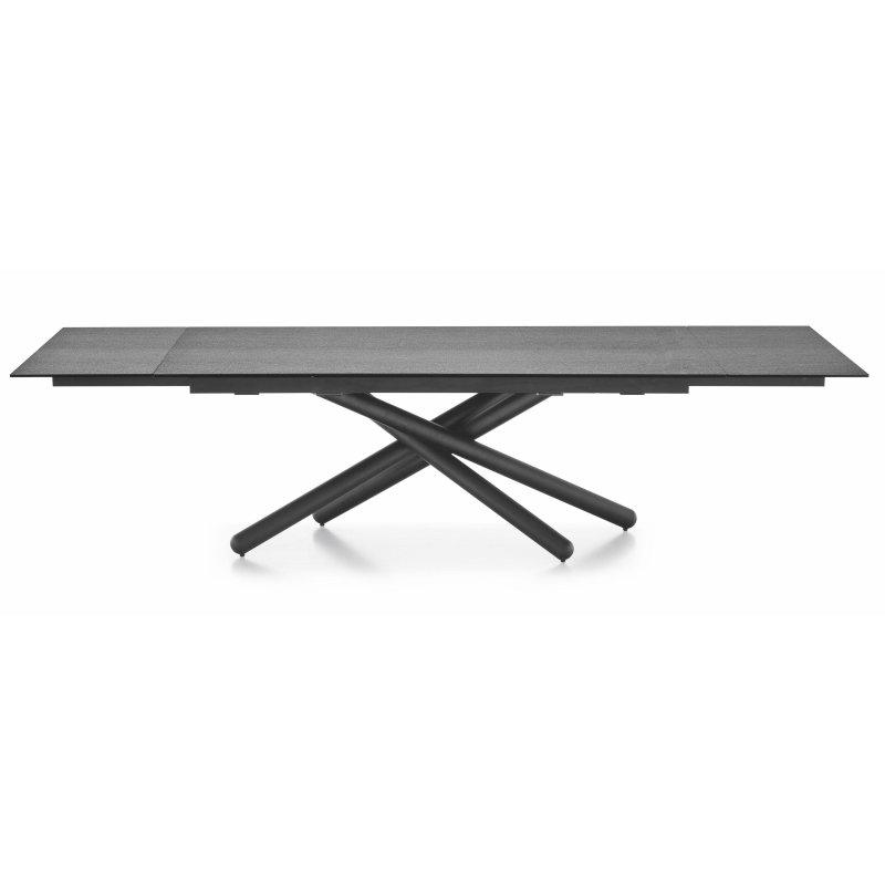 Seramik Masa 200-300x100 cm Siyah Metal Ayaklı - 89431