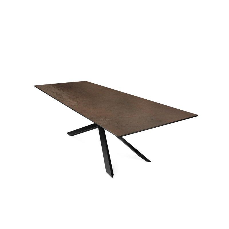 Seramik Masa 200x100 cm Siyah Endüstriyel Ahşap Taban - 89587