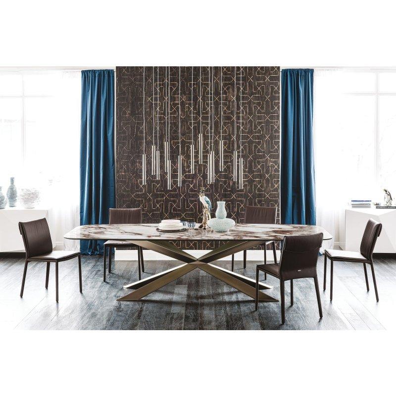 Seramik Masa 200x120 cm Çelik Ayak SiyahGrafitli Tasarım - 89302