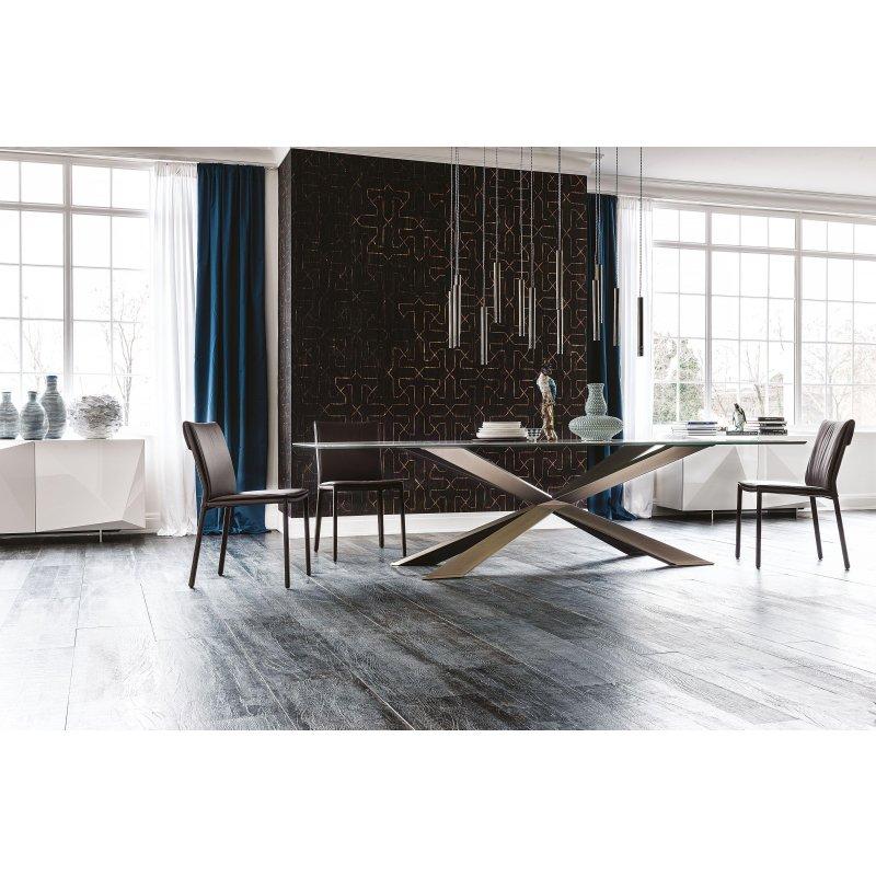 Seramik Masa 200x120 cm Çelik Ayak SiyahGrafitli Tasarım - 89302