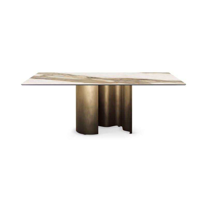 Seramik Masa 200x120 cm Dalga Desenli Metal Tabanlı - 89635