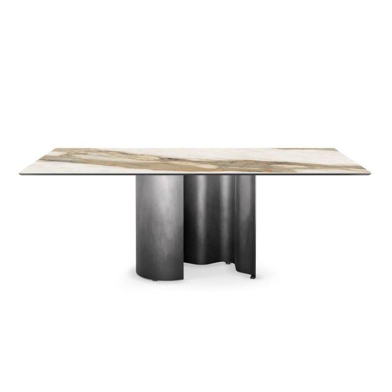 Seramik Masa 200x120 cm Dalga Desenli Metal Tabanlı - 89635