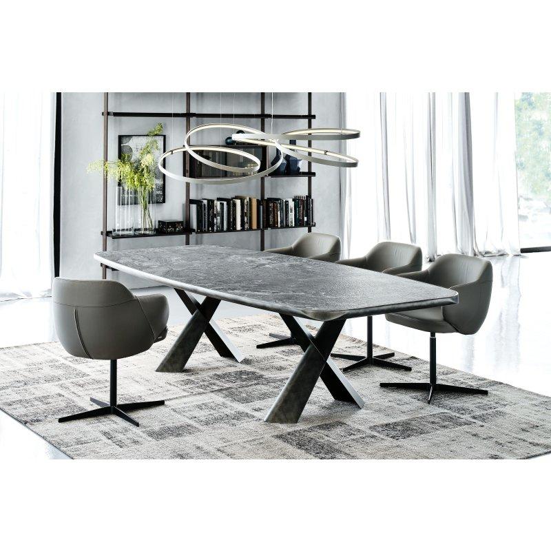 Seramik Masa 240x120 cm Mermer Desenleri ve Çelik Ayak - 89146