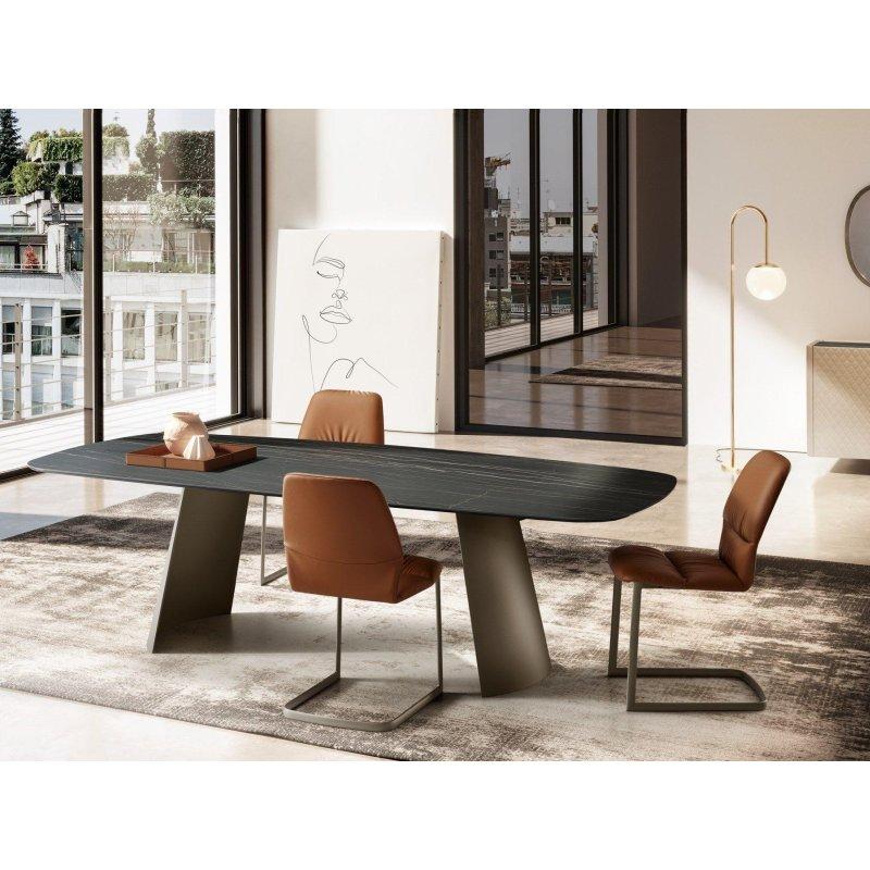 Seramik Masa 240x120 cm Siyah Endüstriyel Tasarım - 89329