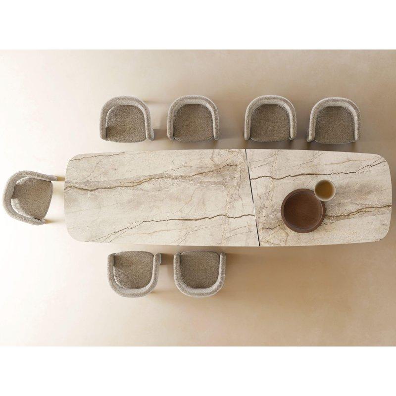 Seramik Masa 340-460 cm Endüstriyel Ahşap Ayaklı - 89701