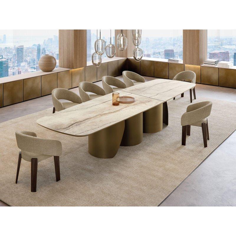 Seramik Masa 340x119 cm Endüstriyel Metal Ayaklı - 89479