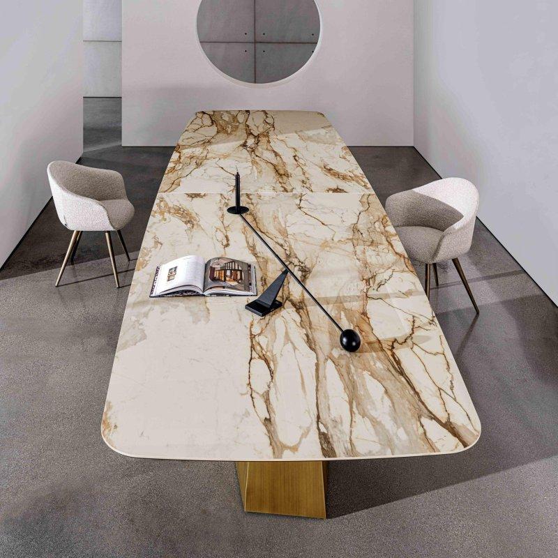 Seramik Masa 460x140 cm Altın Ayaklı - 89278