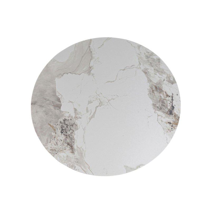 Seramik Masa Beyaz Mermer Desenli Yuvarlak 120 cm - 89515