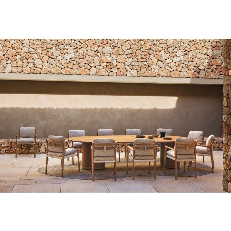Seramik Masa Beyaz Teak Tabanı 310x135 cm - 89638