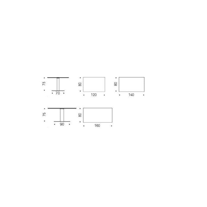 Seramik Masa Dikdörtgen 120x80 cm Paslanmaz Çelik Ayaklı - 89185
