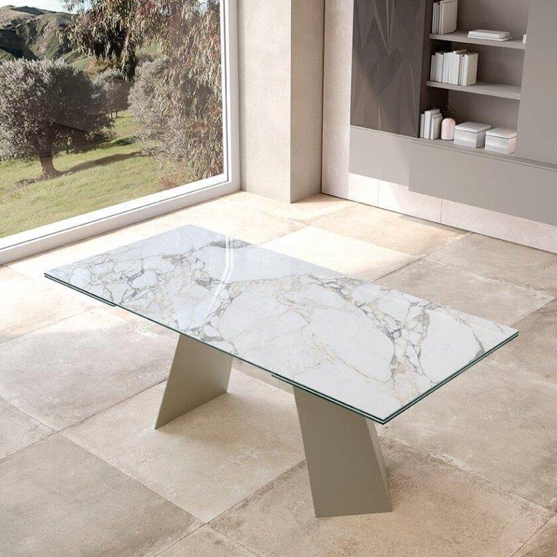 Seramik Masa Dikdörtgen 200x106 cm Gri Metal Ayaklı - 89197
