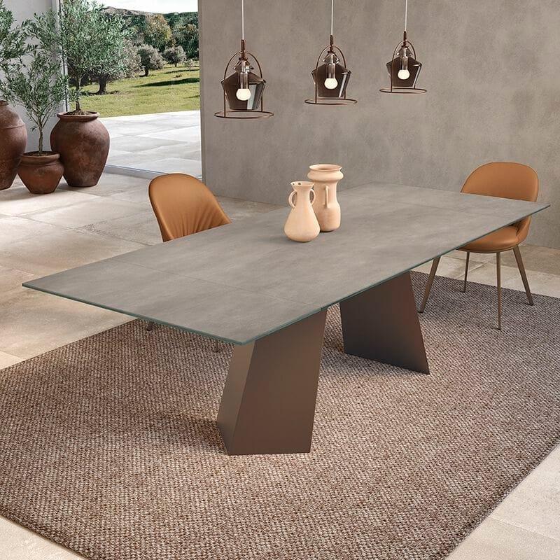 Seramik Masa Dikdörtgen 200x106 cm Gri Metal Ayaklı - 89197