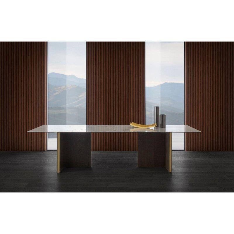 Seramik Masa Doğal Ahşap ve Alüminyum 240x100 cm - 89665